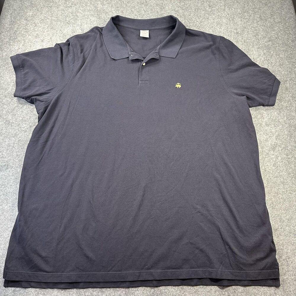 Brooks Brothers Performance Polo Shirt Mens 5XL Blue Solid Cotton Big Tall